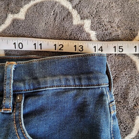 Everlane Womens Kick Crop High Rise Jean Size 29 Dark Blue Raw Hem Pocket Fray - Picture 5 of 11